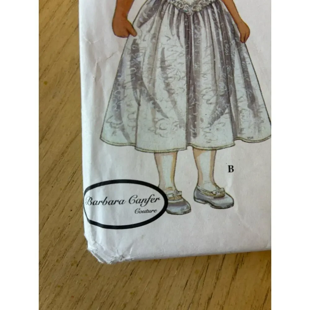 VTG Girl's Confirmation Flower Girl Dress Sew Pattern Barbara Canfer Couture